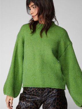 Green Oversized Crew Neck Nasty Gal Sweater